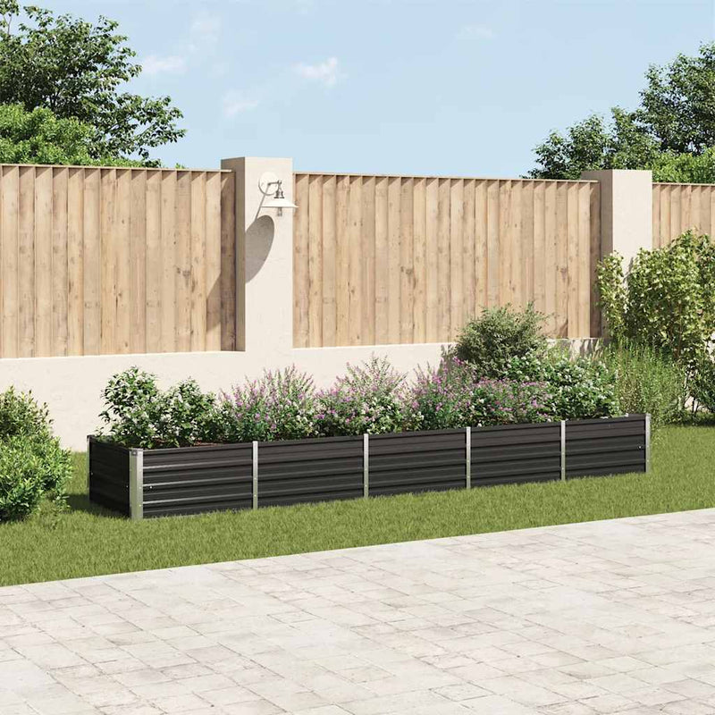 vidaXL antracitszürke horganyzott acél kerti magaságyás 400x80x45 cm