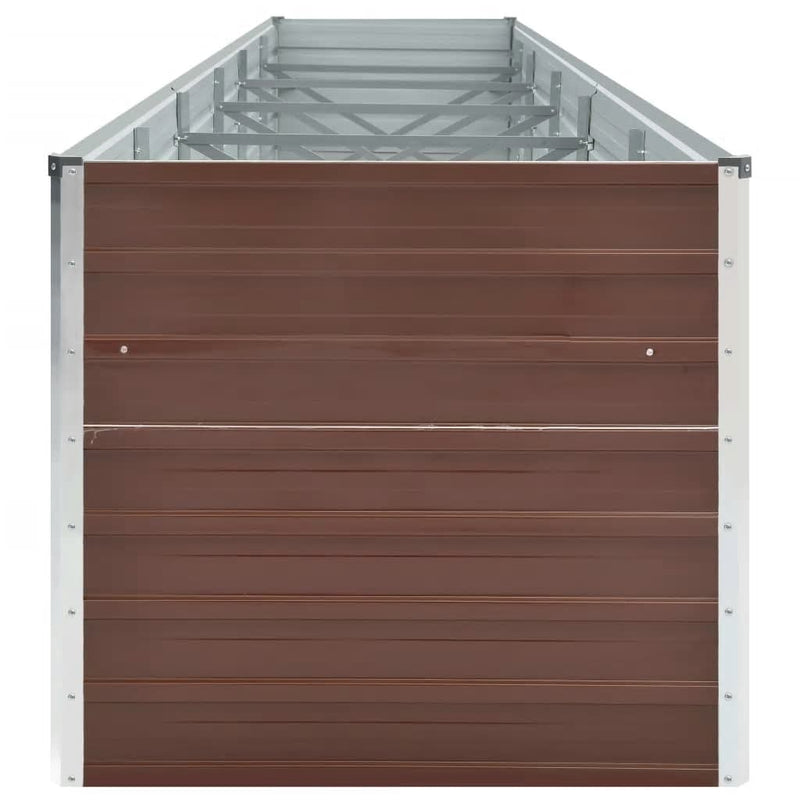 vidaXL barna horganyzott acél kerti magaságyás 480 x 80 x 77 cm