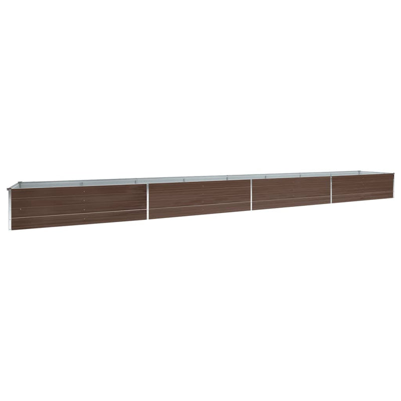 vidaXL barna horganyzott acél kerti magaságyás 600 x 80 x 45 cm
