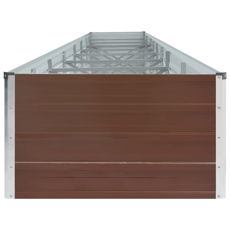 vidaXL barna horganyzott acél kerti magaságyás 600 x 80 x 45 cm
