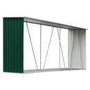 vidaXL zöld horganyzott acél kerti tűzifatároló 330 x 84 x 152 cm