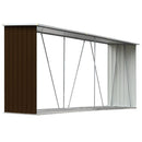 vidaXL barna horganyzott acél kerti tűzifatároló 330 x 84 x 152 cm
