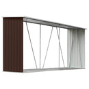 vidaXL barna horganyzott acél kerti tűzifatároló 330 x 84 x 152 cm