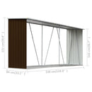 vidaXL barna horganyzott acél kerti tűzifatároló 330 x 84 x 152 cm