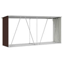vidaXL barna horganyzott acél kerti tűzifatároló 330 x 84 x 152 cm