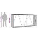 vidaXL barna horganyzott acél kerti tűzifatároló 330 x 84 x 152 cm