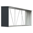 vidaXL antracit horganyzott acél kerti tűzifatároló 330 x 84 x 152 cm