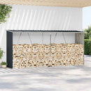 vidaXL antracit horganyzott acél kerti tűzifatároló 330 x 84 x 152 cm