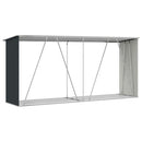vidaXL antracit horganyzott acél kerti tűzifatároló 330 x 84 x 152 cm