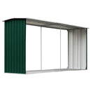 vidaXL zöld horganyzott acél kerti tűzifatároló 330 x 92 x 153 cm