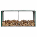 vidaXL zöld horganyzott acél kerti tűzifatároló 330 x 92 x 153 cm