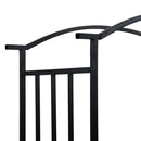 vidaXL fekete vas kerti boltív paddal 128 x 50 x 207 cm