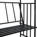 vidaXL fekete vas kerti boltív paddal 128 x 50 x 207 cm