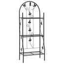 vidaXL háromszintes fekete vas virágtartó állvány 52 x 28 x 128 cm