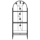 vidaXL háromszintes fekete vas virágtartó állvány 52 x 28 x 128 cm