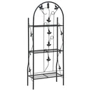 vidaXL háromszintes fekete vas virágtartó állvány 52 x 28 x 128 cm