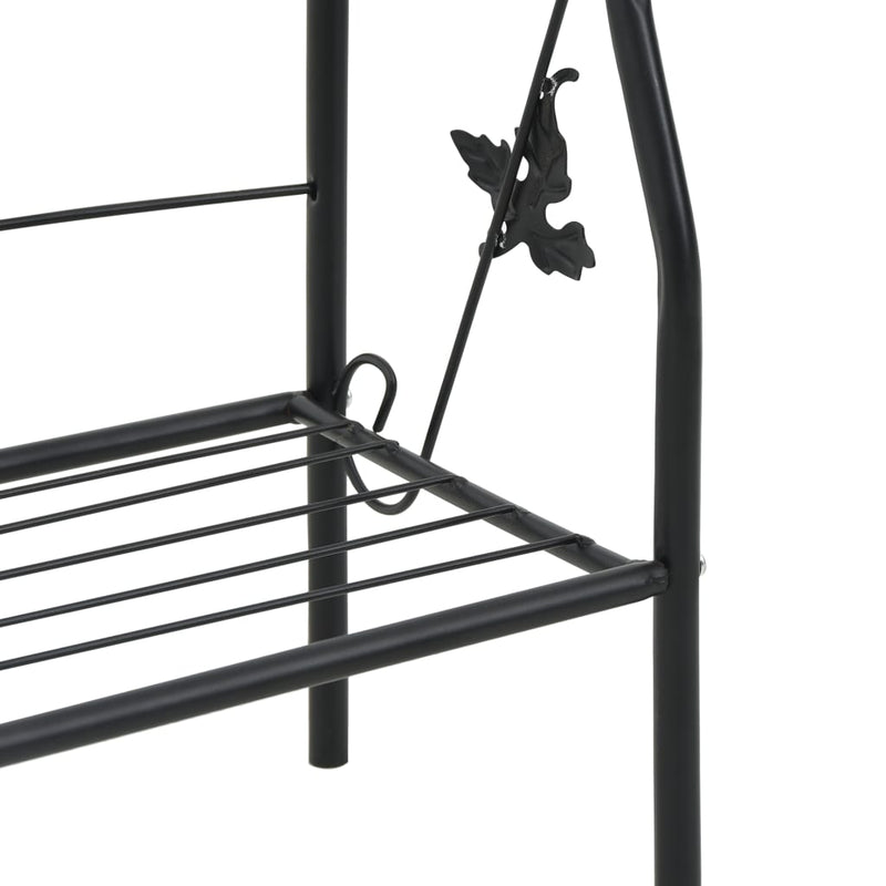 vidaXL háromszintes fekete vas virágtartó állvány 52 x 28 x 128 cm