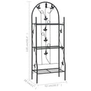 vidaXL háromszintes fekete vas virágtartó állvány 52 x 28 x 128 cm