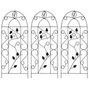 vidaXL 3 db fekete vas növényfuttató állvány 40 x 100 cm