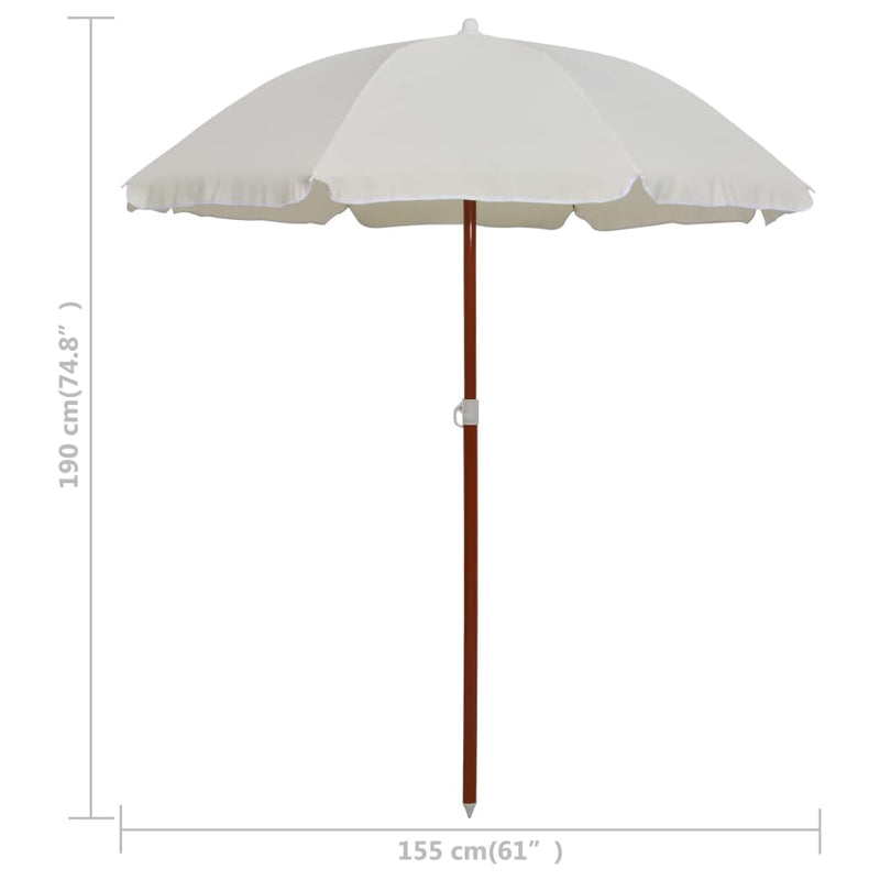 vidaXL homokszínű napernyő acélrúddal 180 cm