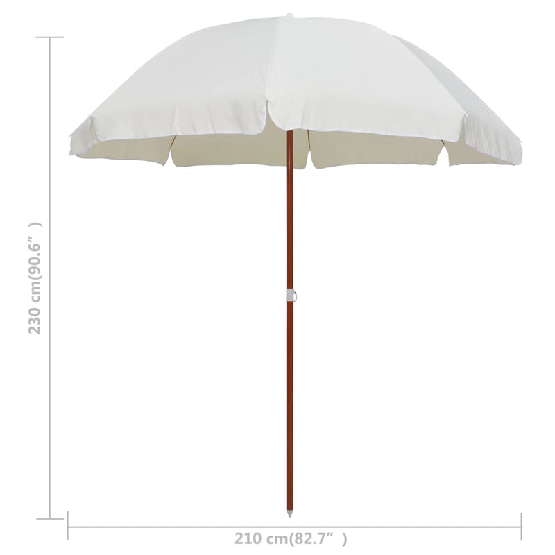 vidaXL homokszínű napernyő acélrúddal 240 cm
