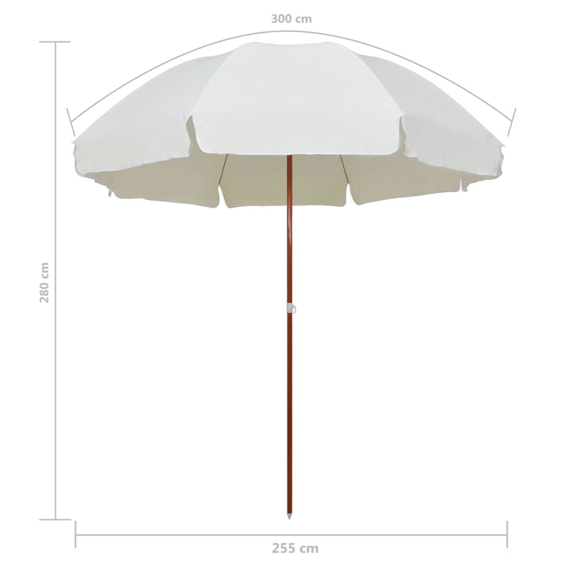 vidaXL homokszínű napernyő acélrúddal 300 cm