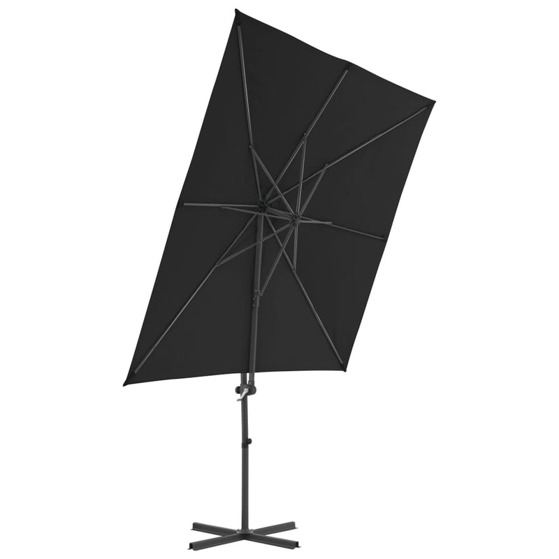 vidaXL fekete konzolos napernyő acélrúddal 250 x 250 cm
