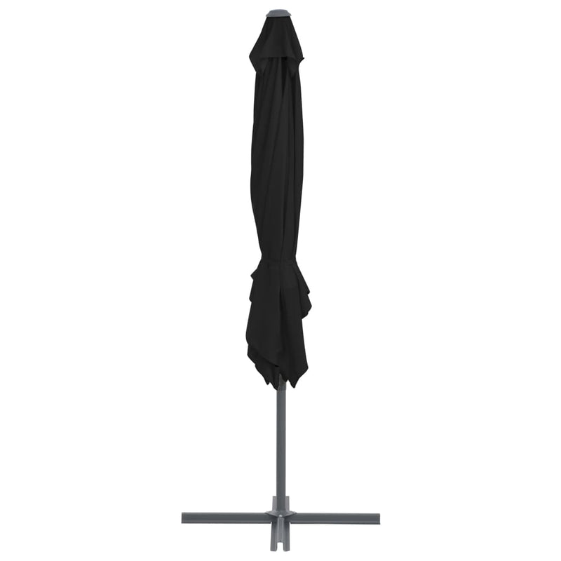 vidaXL fekete konzolos napernyő acélrúddal 250 x 250 cm