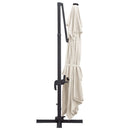 vidaXL homokszínű konzolos napernyő LED-del/alumínium rúddal 400x300cm