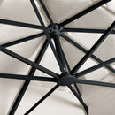 vidaXL homokszínű konzolos napernyő LED-del/alumínium rúddal 400x300cm