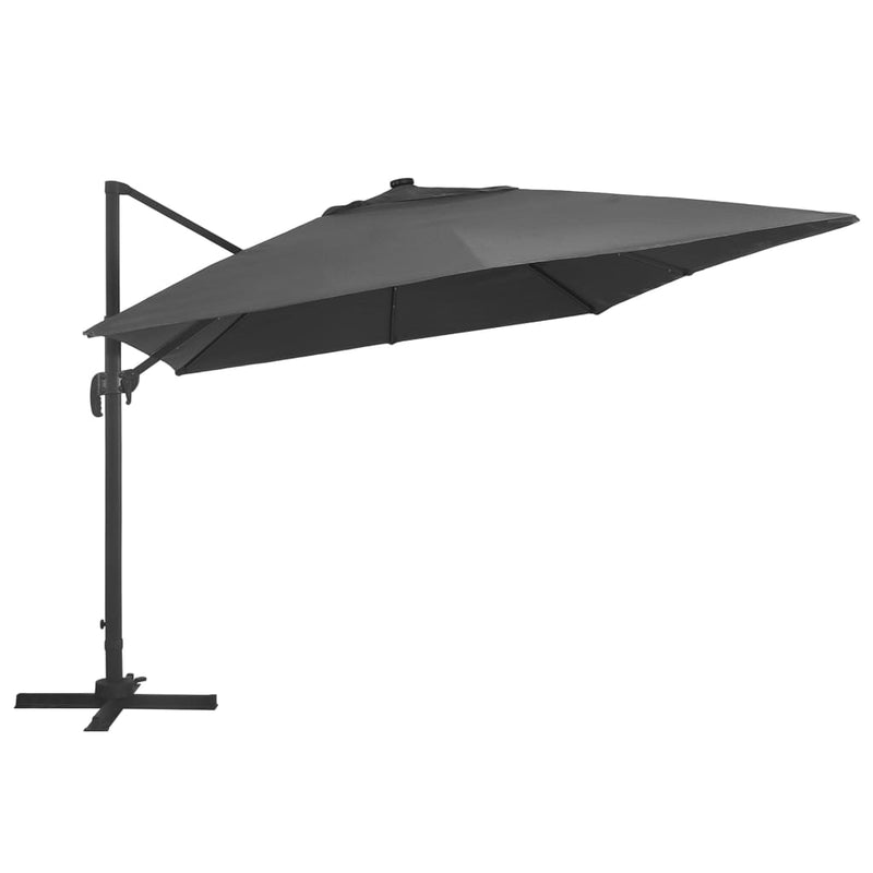 vidaXL antracit konzolos napernyő LED-del/alumínium rúddal 400x300 cm