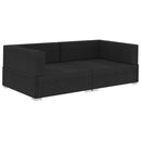 vidaXL 2 db fekete moduláris polyrattan sarokfotel párnákkal