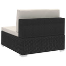 vidaXL 2 db fekete moduláris polyrattan sarokfotel párnákkal