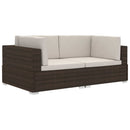 vidaXL 2 db barna moduláris polyrattan sarokfotel párnákkal