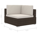 vidaXL 2 db barna moduláris polyrattan sarokfotel párnákkal