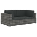 vidaXL 2 db szürke moduláris polyrattan sarokfotel párnákkal