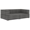 vidaXL 2 db szürke moduláris polyrattan sarokfotel párnákkal