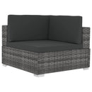 vidaXL 2 db szürke moduláris polyrattan sarokfotel párnákkal