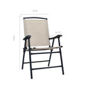 vidaXL 2 db krémszínű összecsukható kerti textilén szék