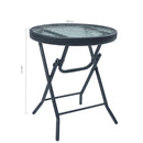 vidaXL fekete acél és üveg bisztróasztal 40 x 46 cm