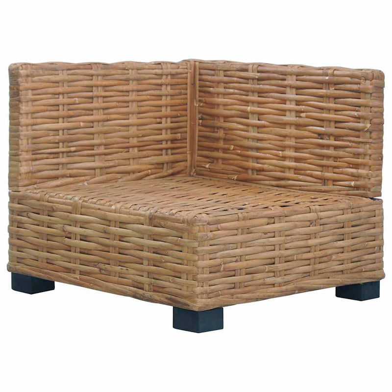 vidaXL természetes rattan sarokkanapé párnával