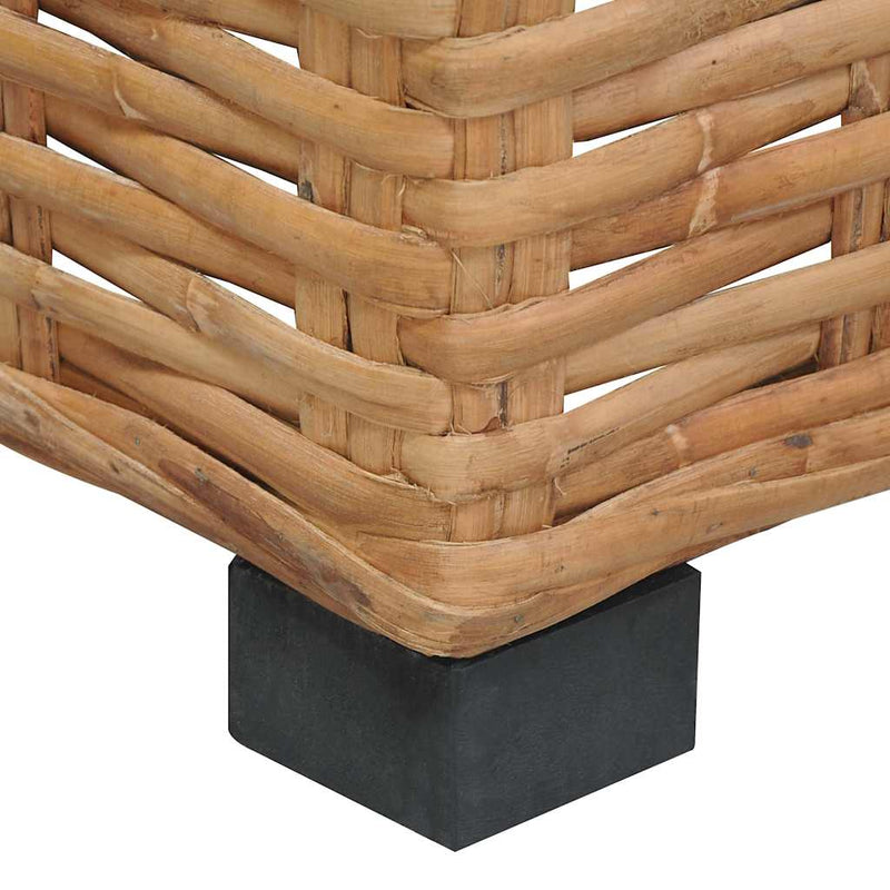 vidaXL természetes rattan sarokkanapé párnával