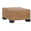 vidaXL természetes rattan dohányzóasztal 47 x 47 x 28 cm