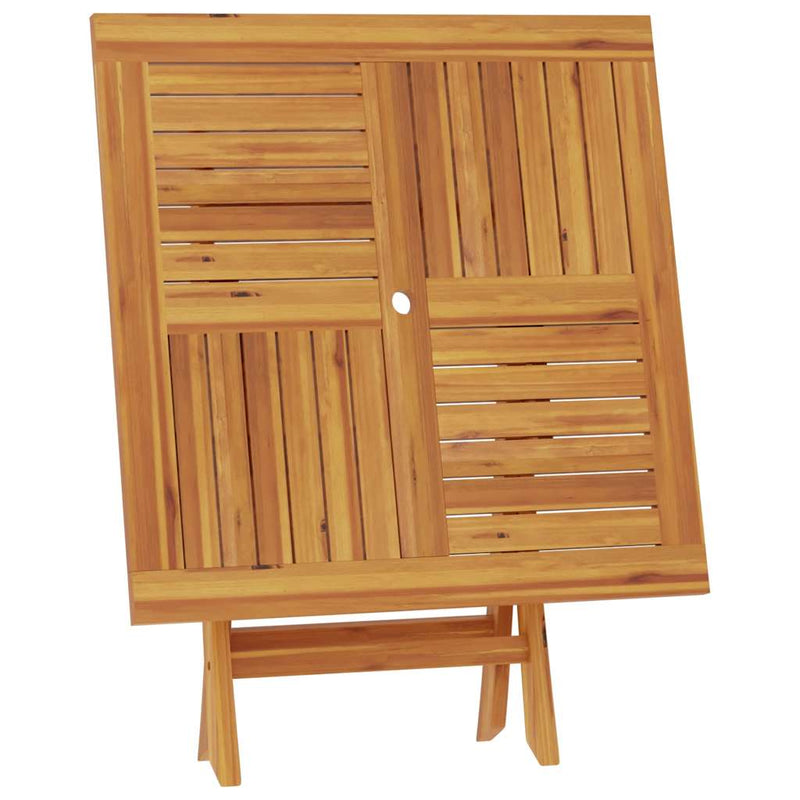 vidaXL összecsukható tömör tíkfa kerti asztal 85 x 85 x 76 cm