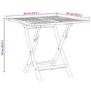 vidaXL összecsukható tömör tíkfa kerti asztal 85 x 85 x 76 cm