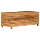 vidaXL újrahasznosított tíkfa és acél magaságyás 100 x 40 x 38 cm