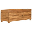 vidaXL újrahasznosított tíkfa és acél magaságyás 100 x 40 x 38 cm