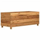 vidaXL újrahasznosított tíkfa és acél magaságyás 100 x 40 x 38 cm
