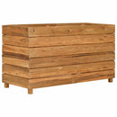 vidaXL újrahasznosított tíkfa és acél magaságyás 100 x 40 x 55 cm