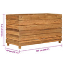 vidaXL újrahasznosított tíkfa és acél magaságyás 100 x 40 x 55 cm